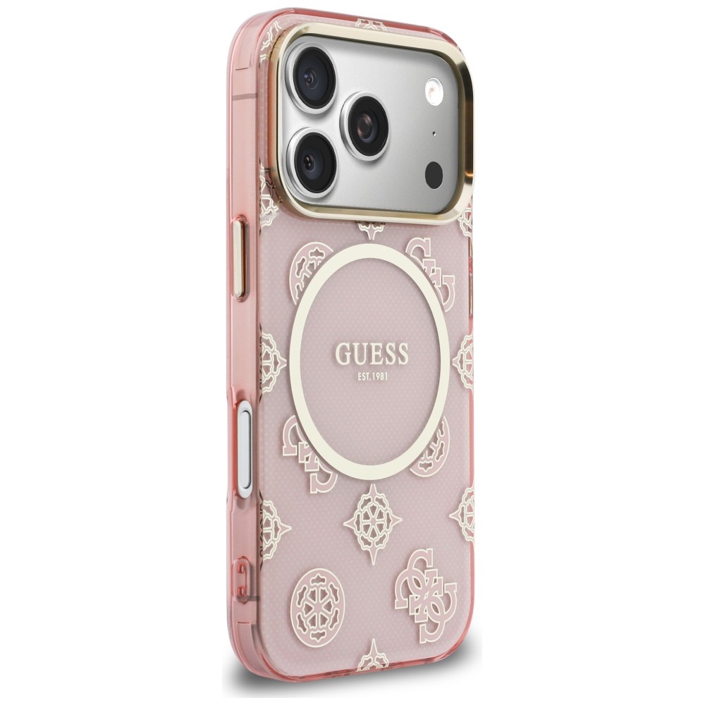 Guess IML Peony Dot MagSafe maciņš ar MagSafe priekš iPhone 17 Pro – rozā | Phone Case Cover (2)