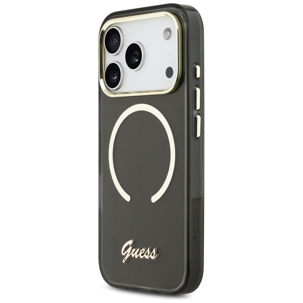 Guess IML Script Metal MagSafe Maciņš iPhone 17 Pro telefonam – Melns | Phone Case Cover (0)