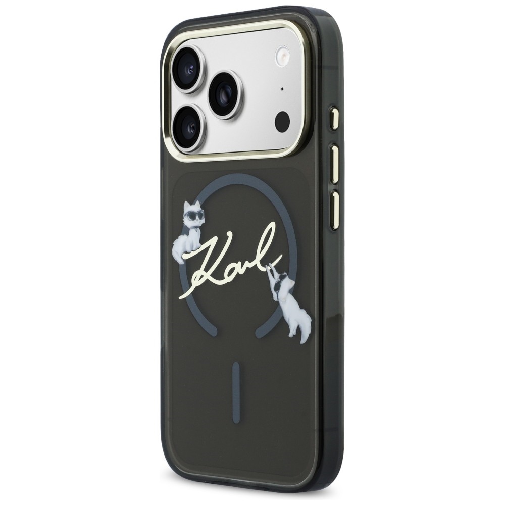 Karl Lagerfeld IML Choupettes Karl Script Logo MagSafe maciņš ar MagSafe iPhone 17 Pro telefonam – melns | Phone... (0)
