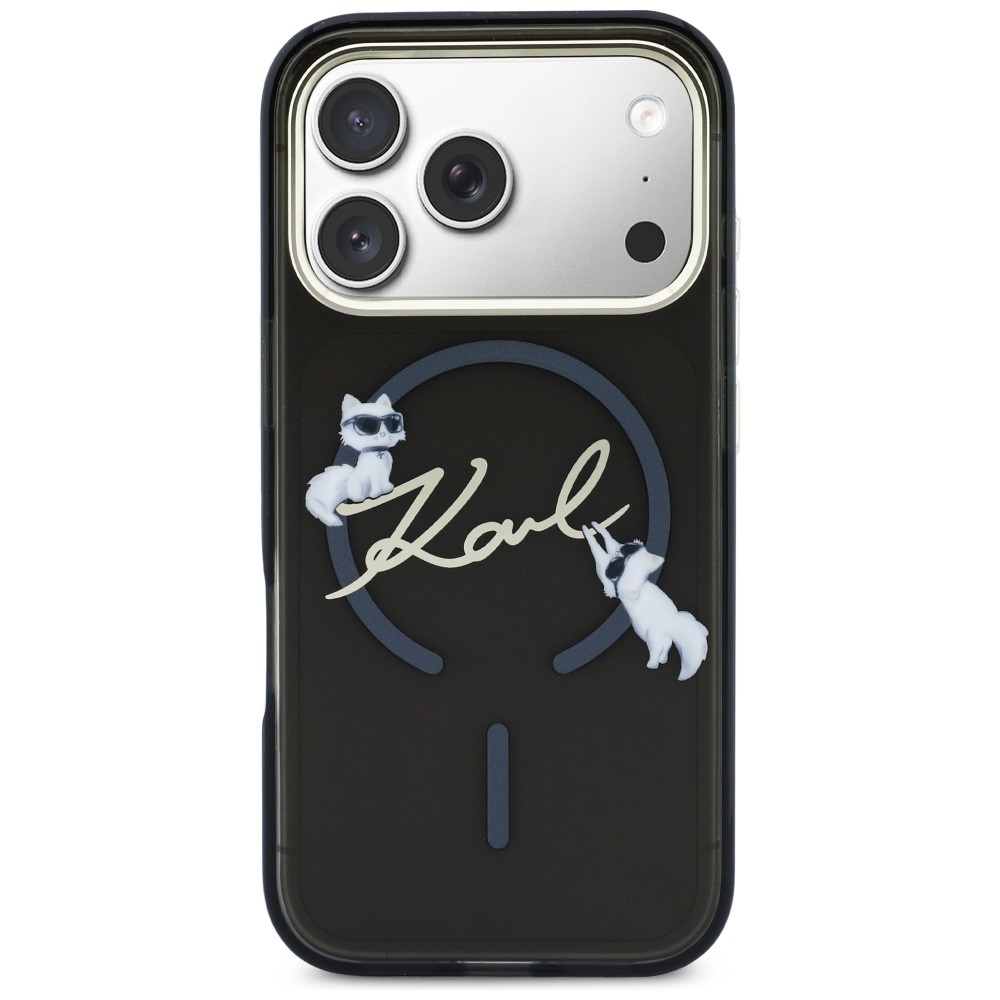 Karl Lagerfeld IML Choupettes Karl Script Logo MagSafe maciņš ar MagSafe iPhone 17 Pro telefonam – melns | Phone... (1)