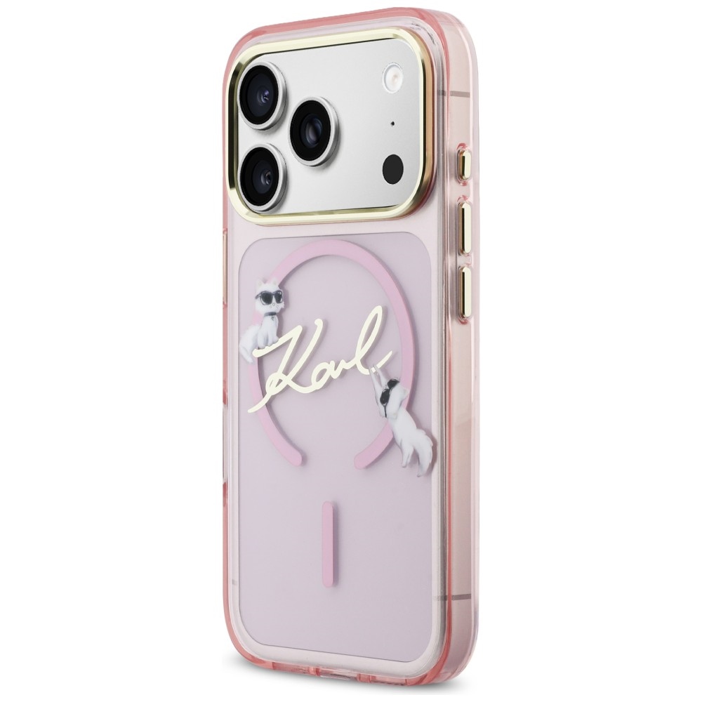 Karl Lagerfeld IML Choupettes Karl Script Logo MagSafe maciņš ar MagSafe iPhone 17 Pro – rozā | Phone Case Cover (0)