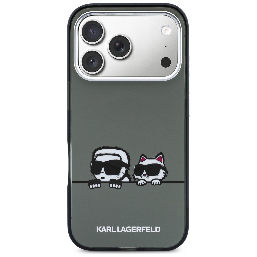 Karl Lagerfeld IML Karl & Choupette Peekaboo Logo MagSafe magnētiskais maciņš iPhone 17 Pro – melns | Phone Case... (1)