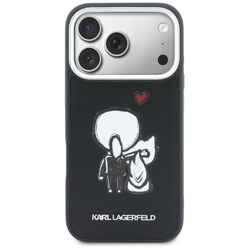 Karl Lagerfeld Karl & Choupette Back Logo MagSafe maciņš iPhone 17 Pro – melns | Phone Case Cover (1)