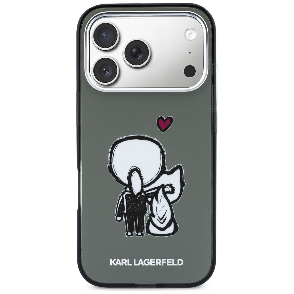 Karl Lagerfeld Karl & Choupette aizmugurējais MagSafe maciņš iPhone 17 Pro telefonam – melns | Phone Case Cover (1)