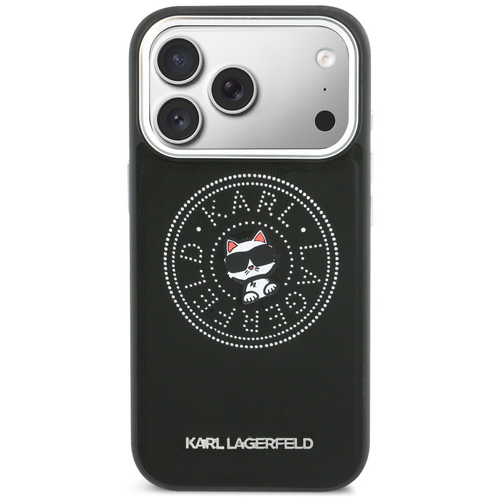 Karl Lagerfeld Point & Choupette Sketch MagSafe vāciņš ar MagSafe iPhone 17 Pro – melns | Phone Case Cover (1)