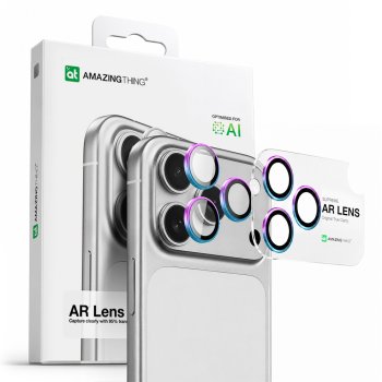 AmazingThing objektīva stikls iPhone 17 Pro / Max ar varavīksnes alumīnija rāmi | Lens Glass With Rainbow Aluminum...