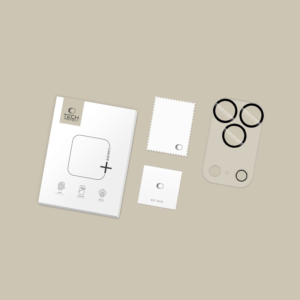 Tech-Protect Cam Fit+ kameras aizsargs iPhone 17 Pro Max - Caurspīdīgs | Camera Cover Clear (3)