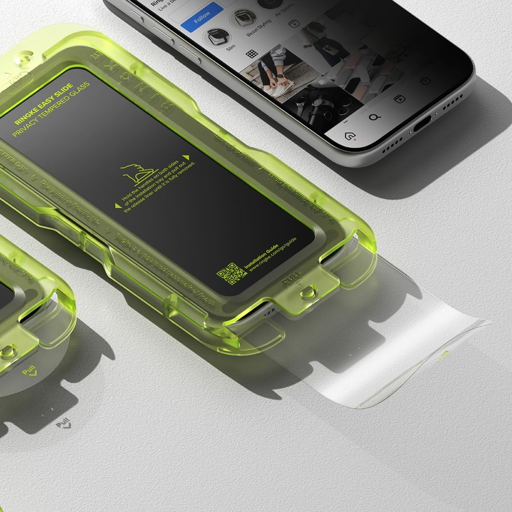 Ringke Easy Slide privātuma stikls, 2 gab., iPhone 17 Pro Max (3)