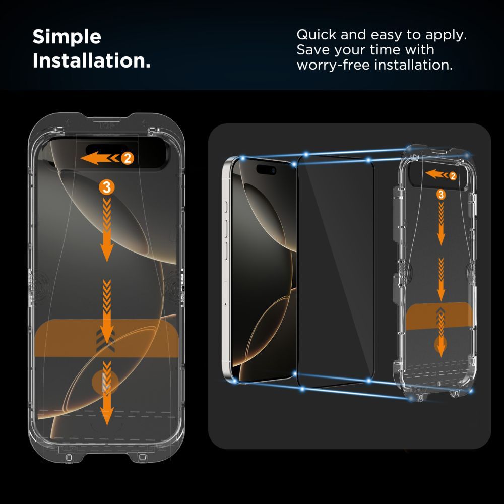 Tech-Protect Quick Set+ rūdītā stikla 2 gab. komplekts iPhone 17 Pro Max — melns | Tempered Glass Screen Protector (2)