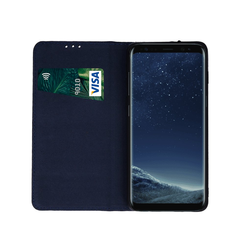 Apple iPhone 17 Pro Max 6.9'' Genuine Leather Wallet Phone Cover, Blue | Telefona Vāciņš Maciņš Apvalks Grāmatiņa (1)