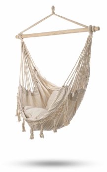 Dārza Šūpuļtīkls Šūpuļkrēsls ar Spilveniem, Bēšs | Brazilian Hanging Garden Chihee Swing Hammock Chair with Pillows
