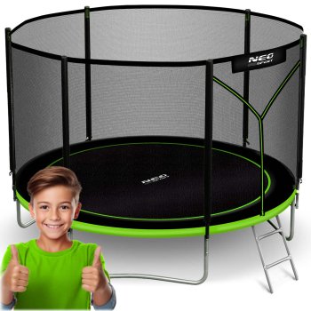 Dārza batuts 10ft/312cm ar āra tīklu un kāpnēm Neo-Sport | Garden Trampoline
