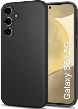 Samsung Galaxy S24 (SM-S921) Matt Silicone Color Case Cover, Black | Silikona Vāciņš Maciņš Apvalks Bampers