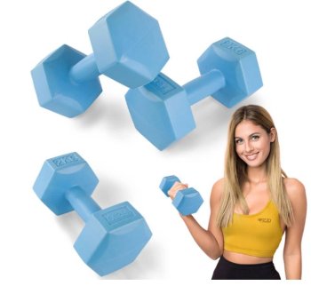 4Fizjo Hanteles Svars Fitnesam Aerobikai Sporta Treniņiem 2x2kg, Zilas | Dumbbells Weight for Fitness Aerobics