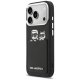 Karl Lagerfeld Karl & Choupette drukas un kabatas vāciņš iPhone 17 Pro Max – melns | Phone Case Cover