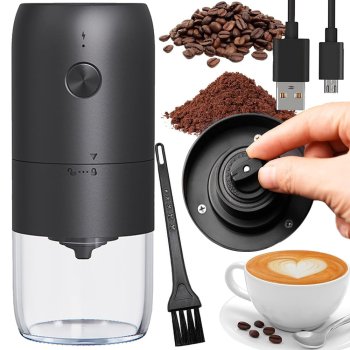 Kafijas Pupiņu Dzirnaviņas Riekstu Garšaugu Elektriskais Smalcinātājs USB | Coffee Bean Grinder