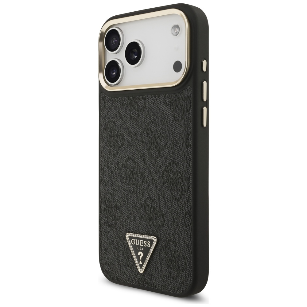Guess 4G Triangle Logo MagSafe vāciņš iPhone 17 Pro Max - melns un zelta | Phone Case Cover Black And Gold (0)