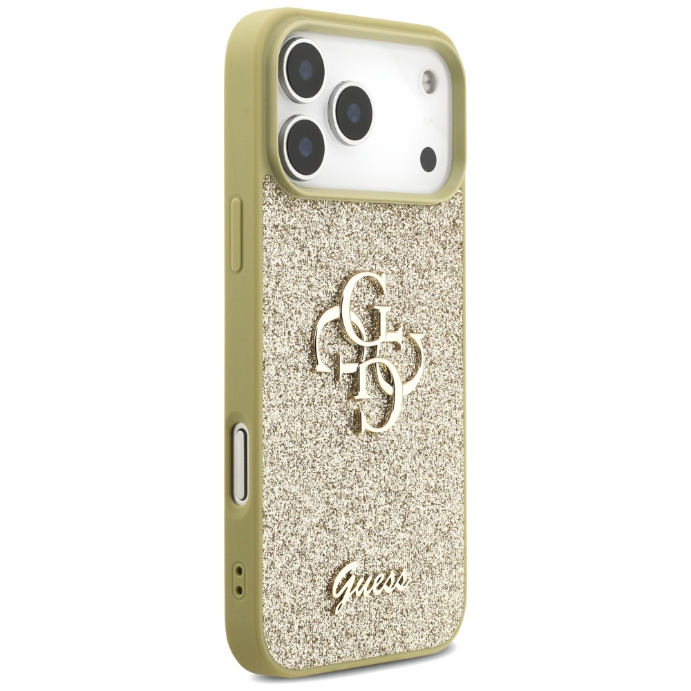 Guess Fixed Glitter Big 4G vāciņš iPhone 17 Pro Max - zelta krāsā | Phone Case Cover Gold (2)