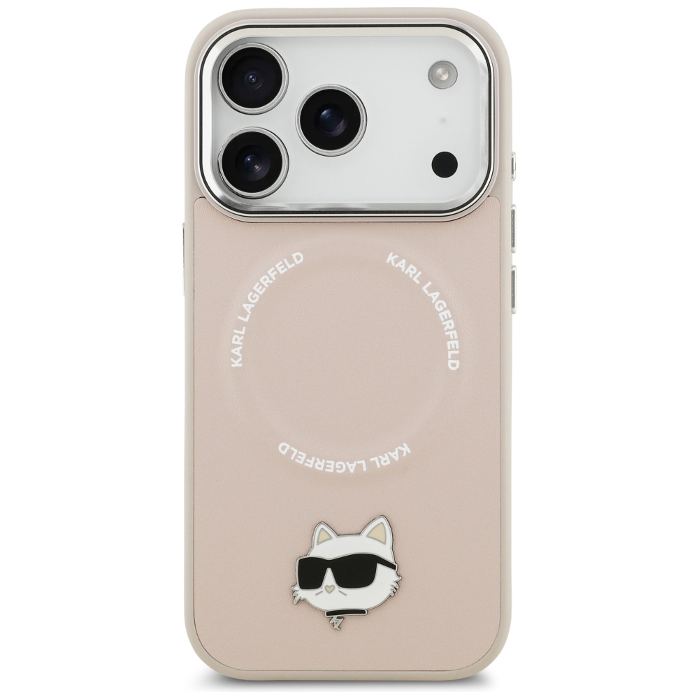 Karl Lagerfeld Choupette Pin MagSafe vāciņš iPhone 17 Pro Max — rozā | Phone Case Cover (1)
