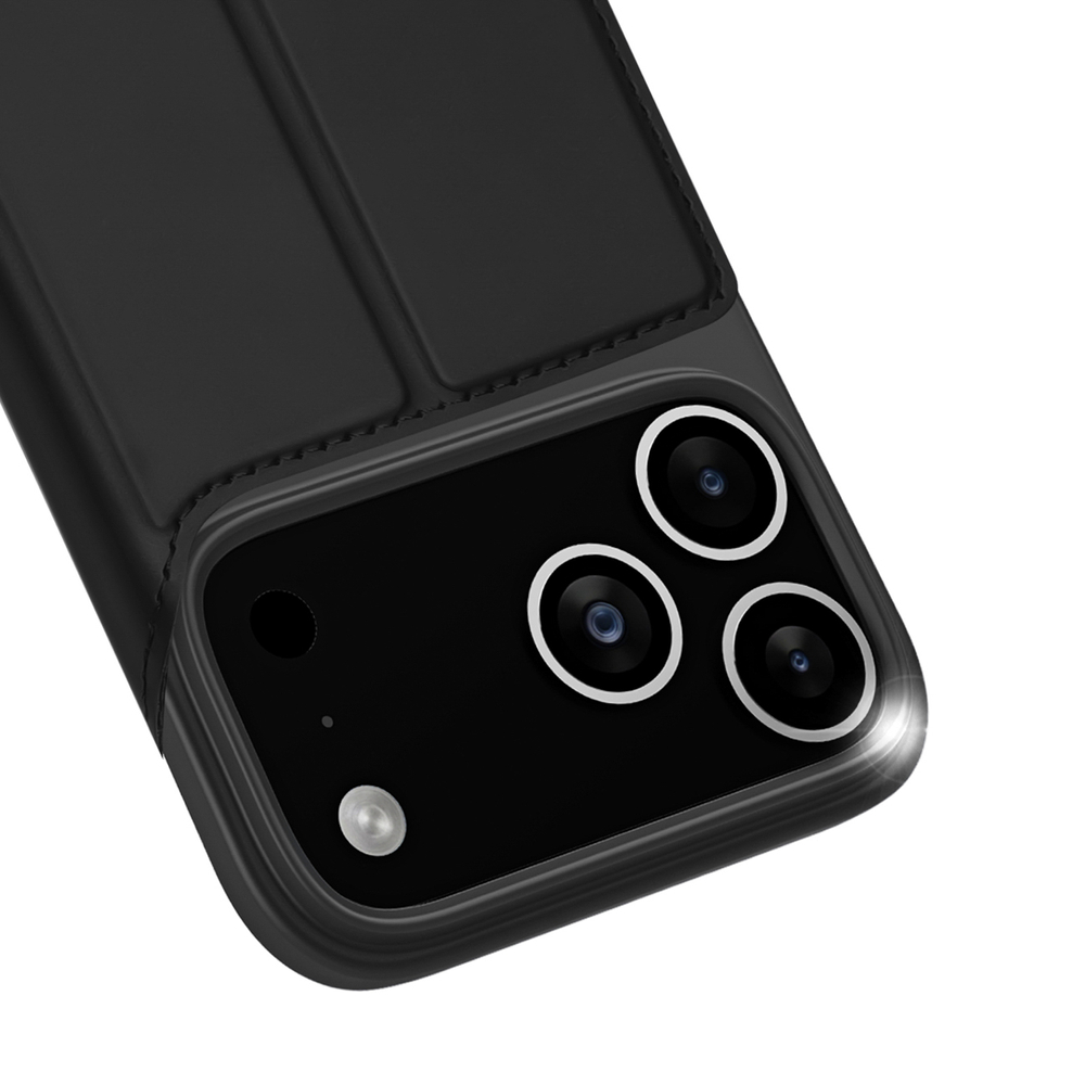 Dux Ducis Skin Pro maciņš iPhone 17 Pro Max ar atvāžamu vāku un kartes kabatu - Melns | Phone Case Cover (3)