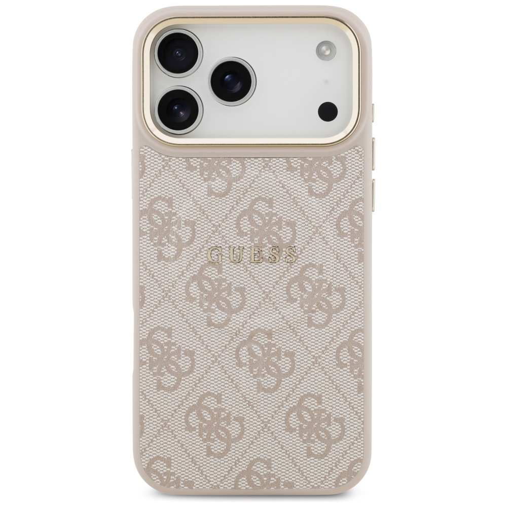 Guess 4G PU Classic Logo MagSafe vāciņš ar MagSafe iPhone 17 Pro Max tālrunim - rozā | Phone Case Cover (1)