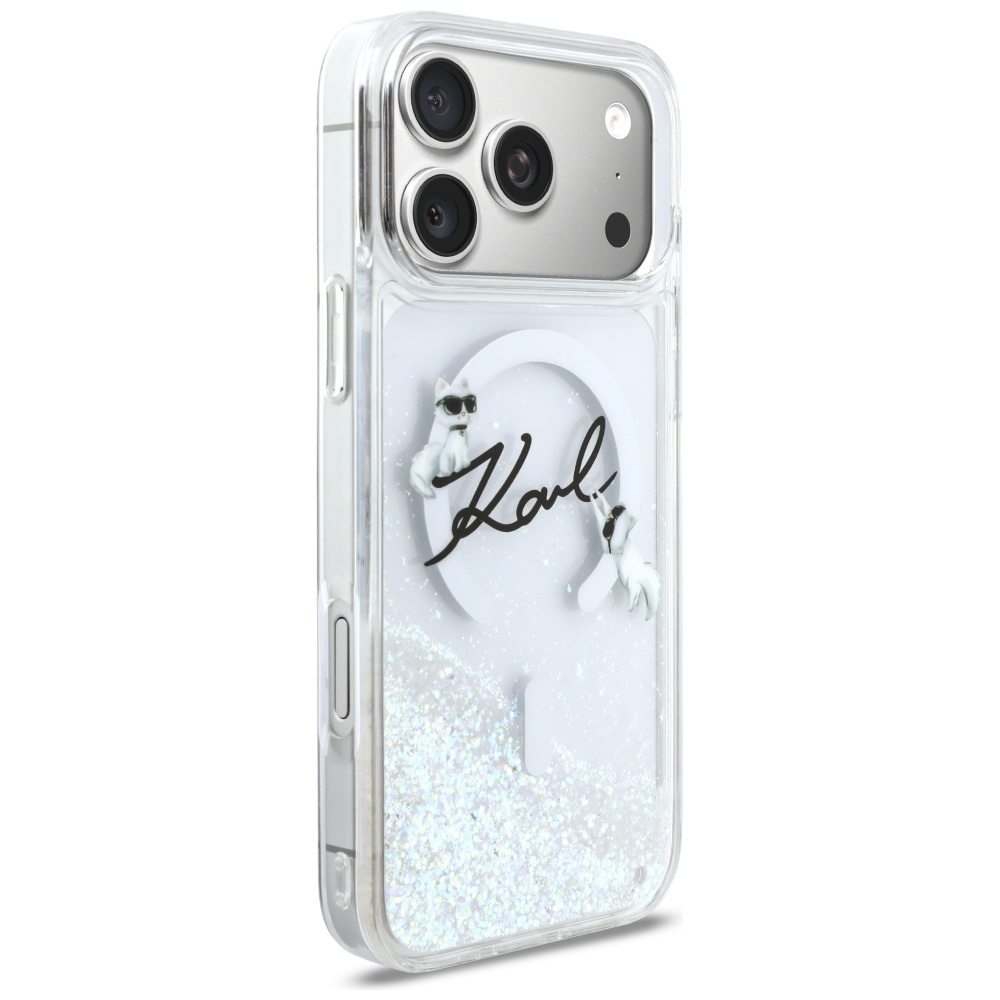 Karl Lagerfeld Liquid Glitter Karl Script Logo MagSafe magnētiskais maciņš iPhone 17 Pro Max telefonam –... (2)