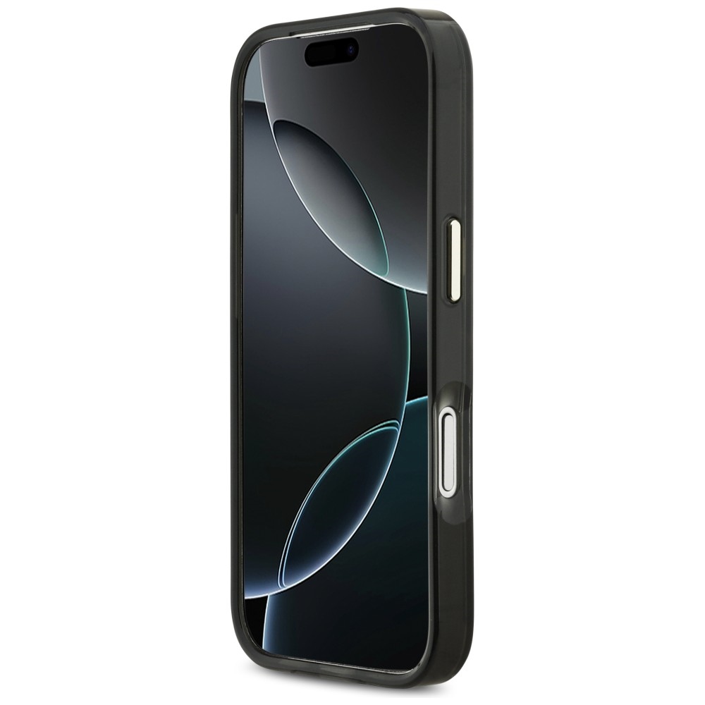 Guess IML Script Metal MagSafe Maciņš ar MagSafe iPhone 17 Pro Max – melns un brūns | Phone Case Cover (3)