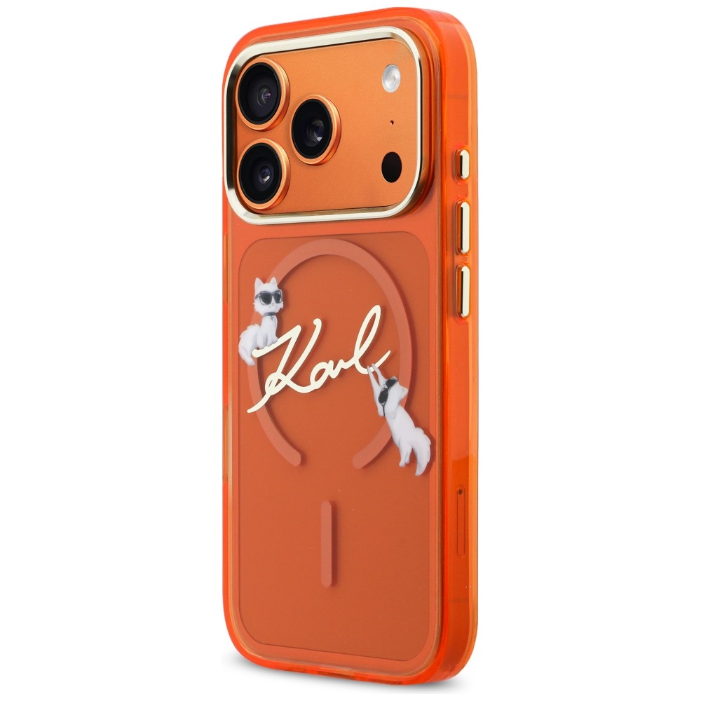 Karl Lagerfeld IML Choupettes Karl Script Logo MagSafe vāciņš ar MagSafe iPhone 17 Pro Max – oranžs | Phone Case... (0)