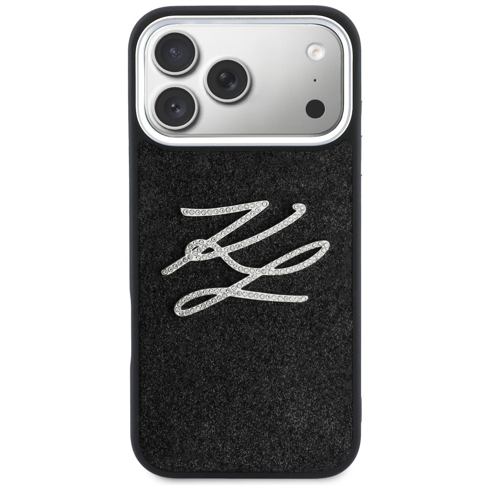 Karl Lagerfeld IML Glitter KL Diamond Logo vāciņš iPhone 17 Pro Max – melns | Phone Case Cover (1)