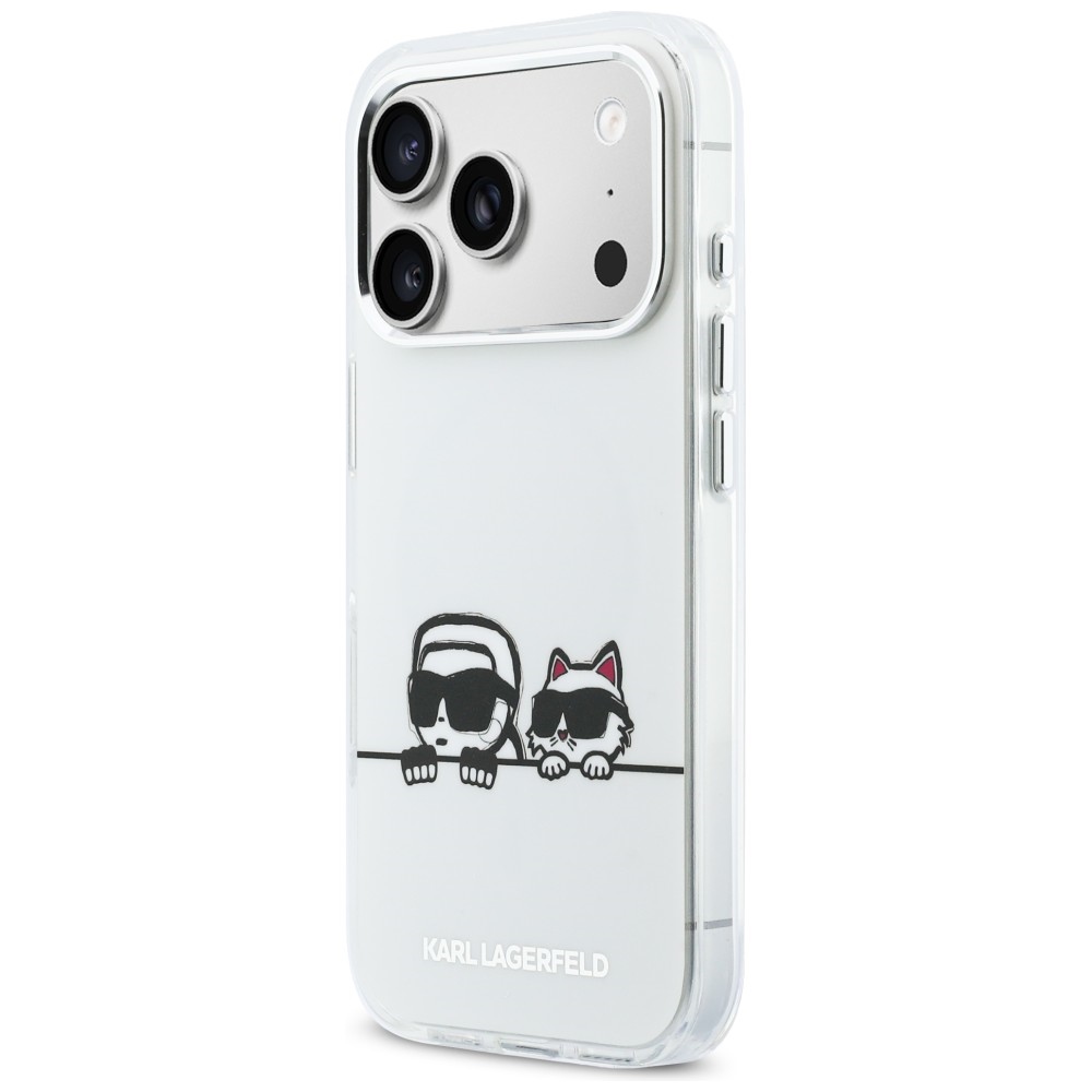 Karl Lagerfeld IML Karl & Choupette Peekaboo Logo MagSafe MagSafe vāciņš iPhone 17 Pro Max telefonam – balts |... (0)