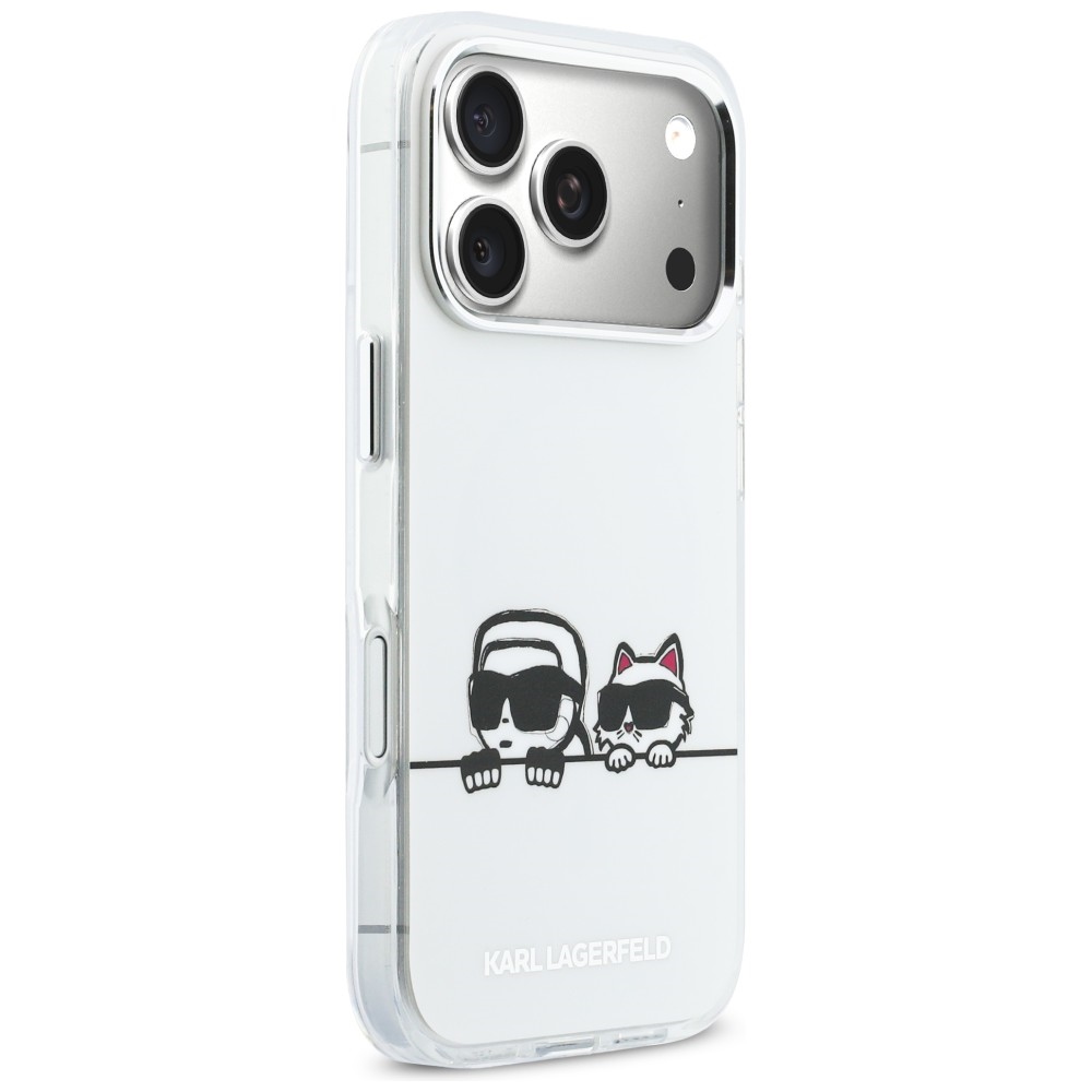 Karl Lagerfeld IML Karl & Choupette Peekaboo Logo MagSafe MagSafe vāciņš iPhone 17 Pro Max telefonam – balts |... (2)