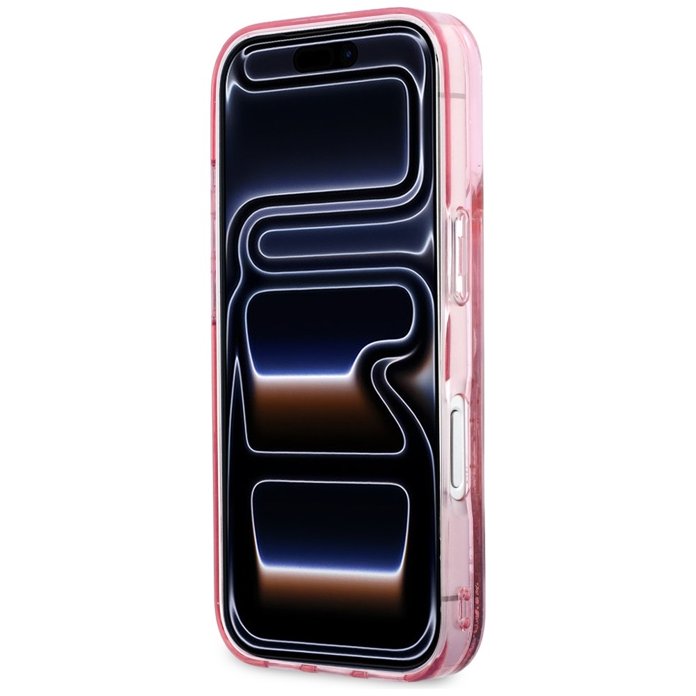 Karl Lagerfeld šķidra spīduma Karl Script Logo MagSafe vāciņš iPhone 17 Pro Max – rozā | Phone Case Cover (3)