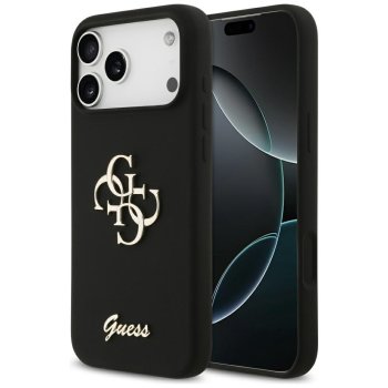 Guess silikona Big 4G Script maciņš iPhone 17 Pro Max – melns | Phone Case Cover