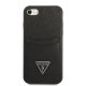 Apple iPhone 8 / 7 / SE (2020) (2022) 4.7\" Guess Saffiano Triangle Logo Cardslot Case Cover (GUHCI8PSATPK), Black |...