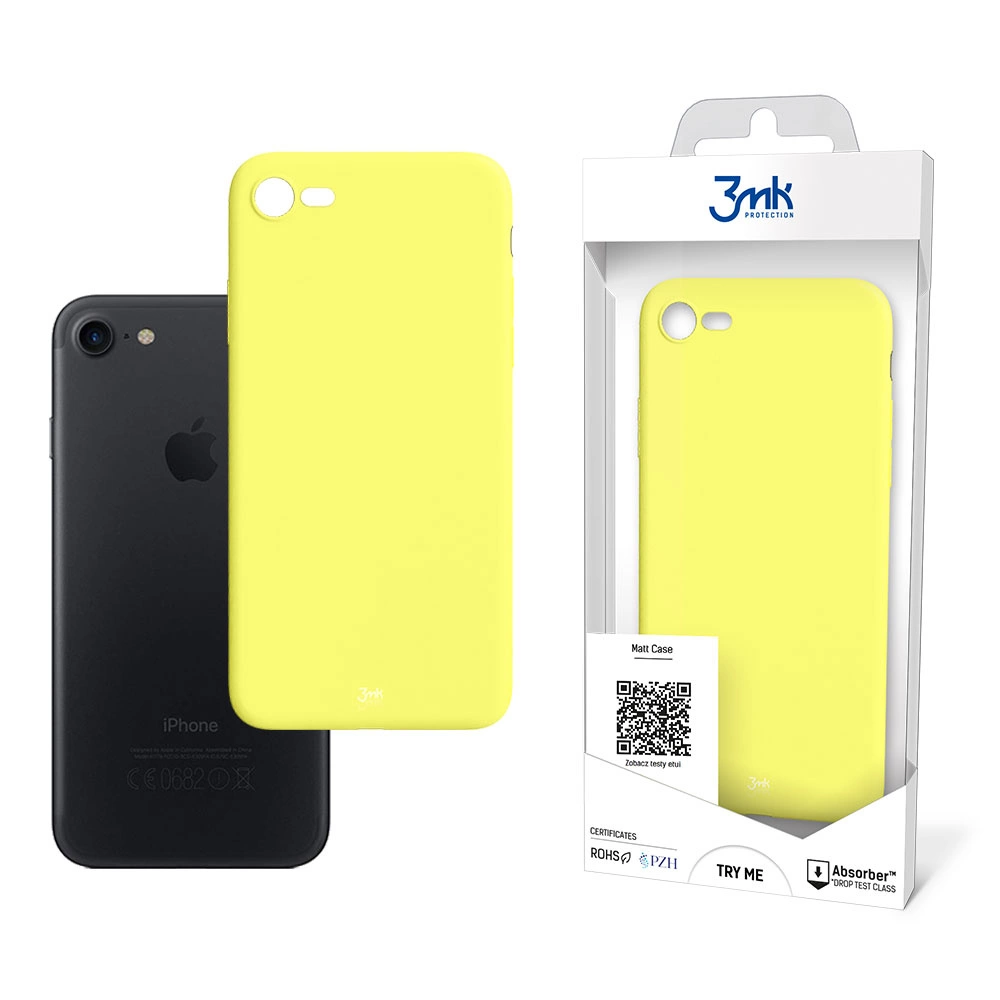 Apple iPhone 8 / 7 / SE (2020) (2022) 4.7" 3MK Matt Case Cover, Yellow | Matēts Telefona Maciņš Vāks Apvalks Bampers