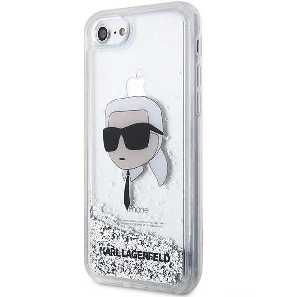 Apple iPhone 8 / 7 / SE (2020) (2022) 4.7" Karl Lagerfeld Glitter Karl Head Case Cover (KLHCI8LNKHCH), Silver |... (0)