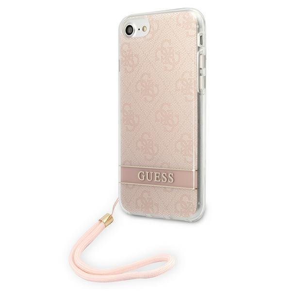 Apple iPhone 8 / 7 / SE (2020) (2022) 4.7" Guess 4G Print Strap Case Cover (GUOHCI8H4STP), Pink | Telefona Maciņš... (0)