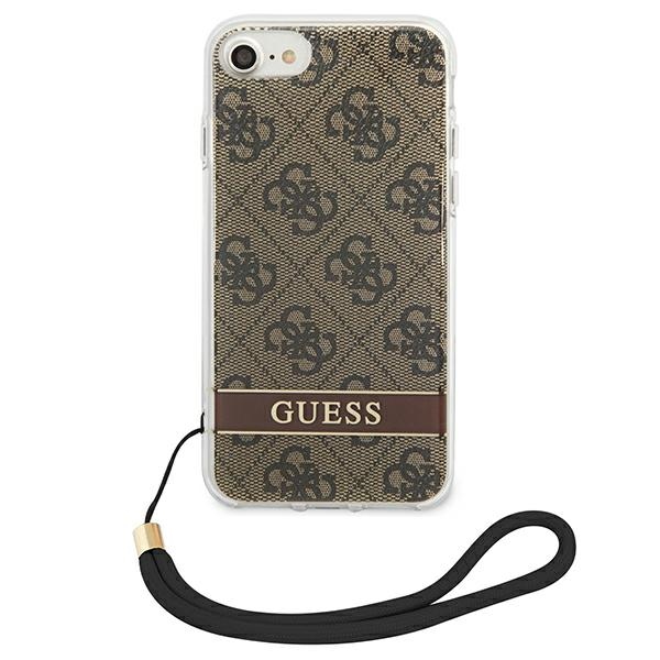 Apple iPhone 8 / 7 / SE (2020) (2022) 4.7" Guess 4G Print Strap Case Cover (GUOHCI8H4STW), Brown | Telefona Maciņš... (1)