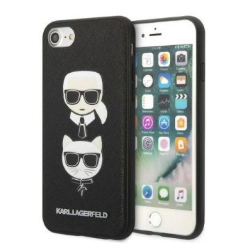 Apple iPhone 8 / 7 / SE (2020) (2022) 4.7" Karl Lagerfeld Saffiano Karl&Choupette Case Cover (KLHCI8SAKICKCBK), Black |...