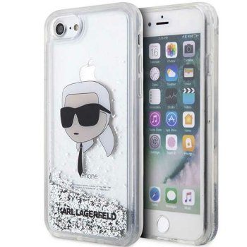 Apple iPhone 8 / 7 / SE (2020) (2022) 4.7" Karl Lagerfeld Glitter Karl Head Case Cover (KLHCI8LNKHCH), Silver |...
