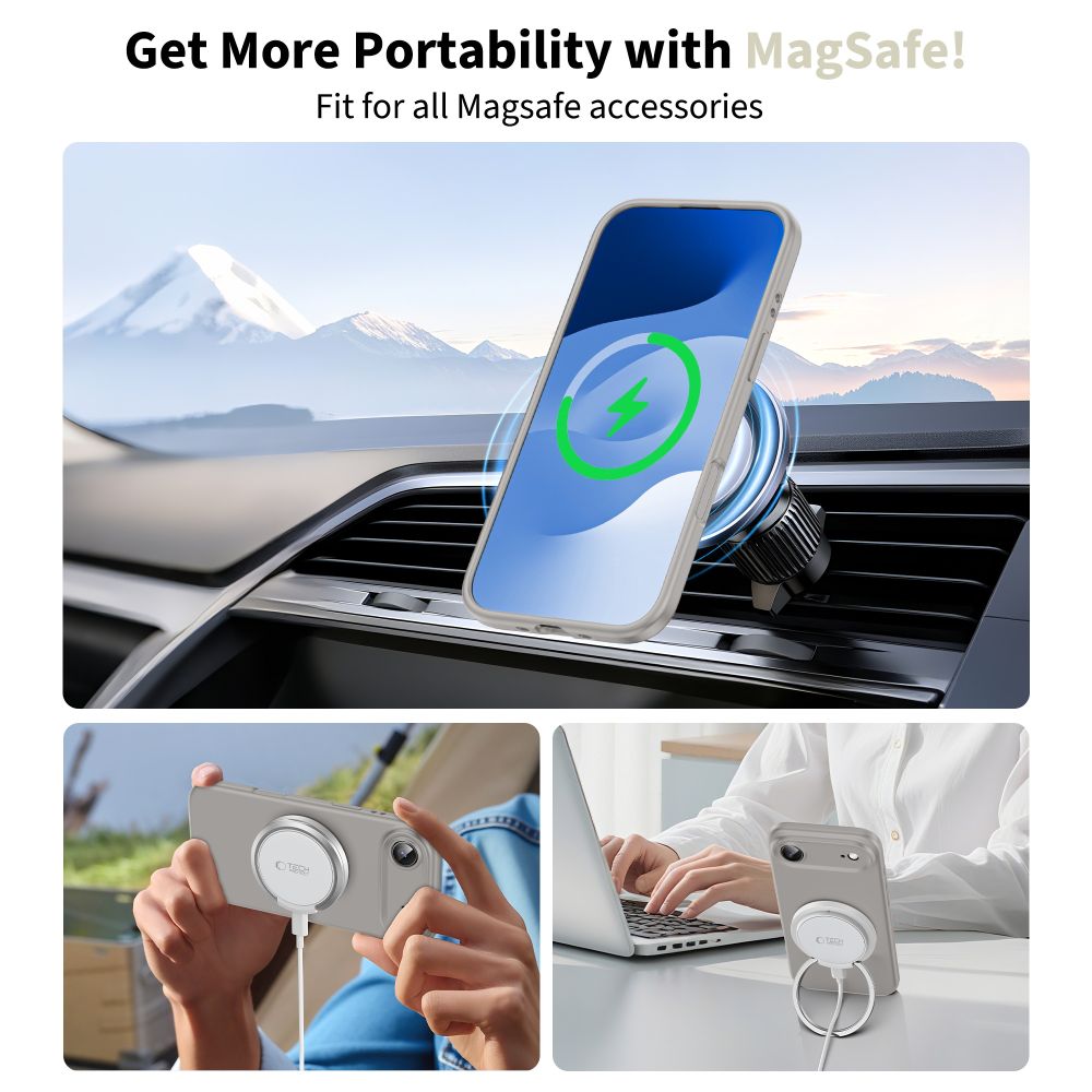 Tech-Protect silikona MagSafe vāciņš iPhone 17 Air - Pelēks | Phone Case Cover (1)