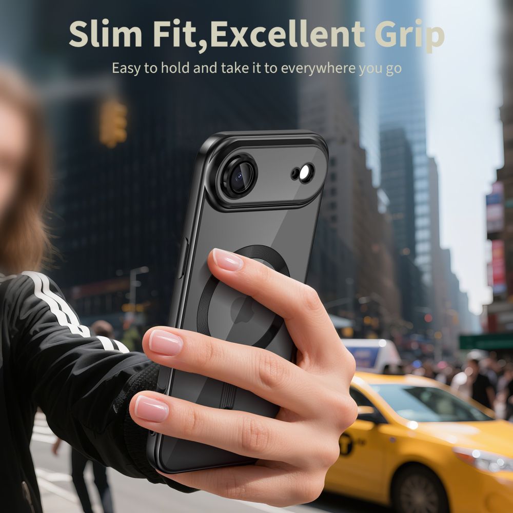 Tech-Protect MagFlex MagSafe vāciņš iPhone 17 Air - Caurspīdīgi melns | Phone Case Cover (3)