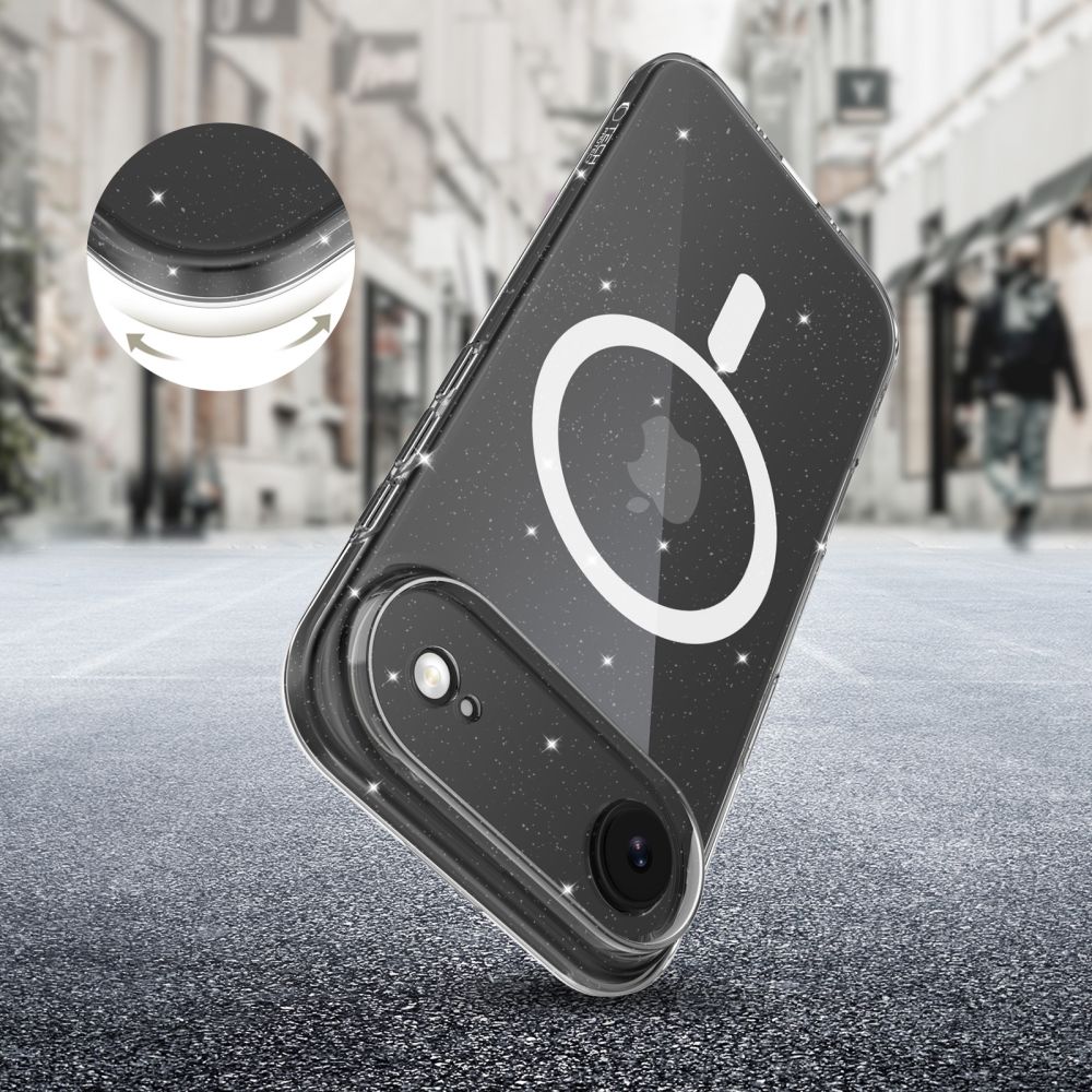 Tech-Protect FlexAir MagSafe vāciņš iPhone 17 Air - Caurspīdīgs ar mirdzumu | Phone Case Cover (3)