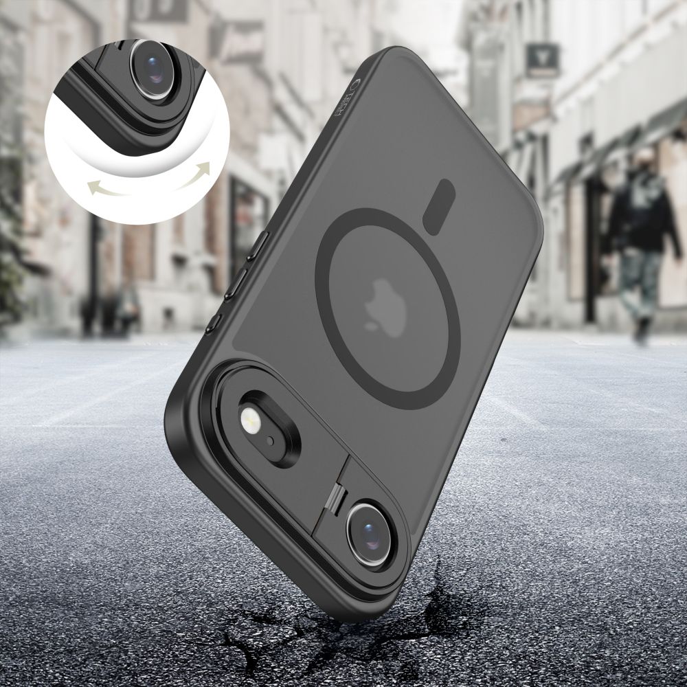 Tech-Protect MagStand MagSafe vāciņš iPhone 17 Air - Matēts melns | Phone Case Cover (3)