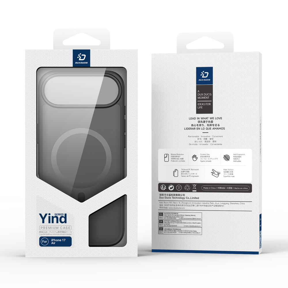 Dux Ducis Yind iPhone 17 Air vāciņš ar MagSafe saderību – melns | Phone Case Cover (1)