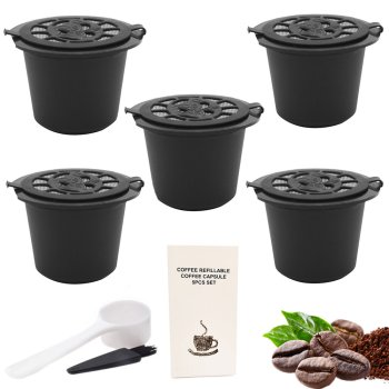 5 x Atkārtoti Lietojamas Kafijas Kapsulas Nespresso | Reusable Nespresso Coffee Capsules
