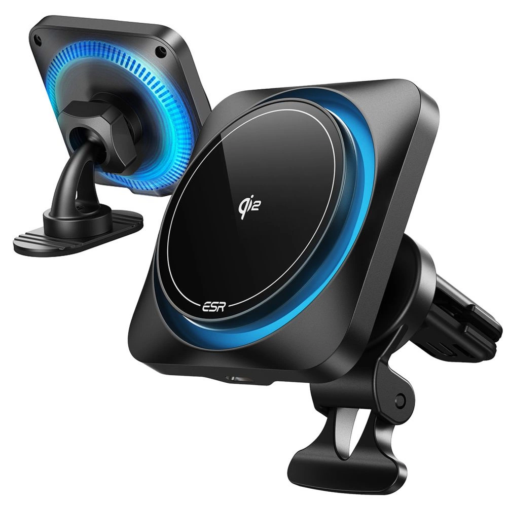 ESR Halolock CryoBoost MagSafe induktīvā lādētāja turētājs ar Qi 2 15W - melns | Inductive Charger Holder for...