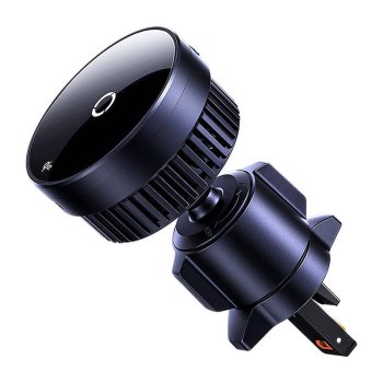 Baseus MagPro BS-CW04 auto turētājs ar Qi2.0 15W induktīvo lādētāju ventilācijas restē — melns