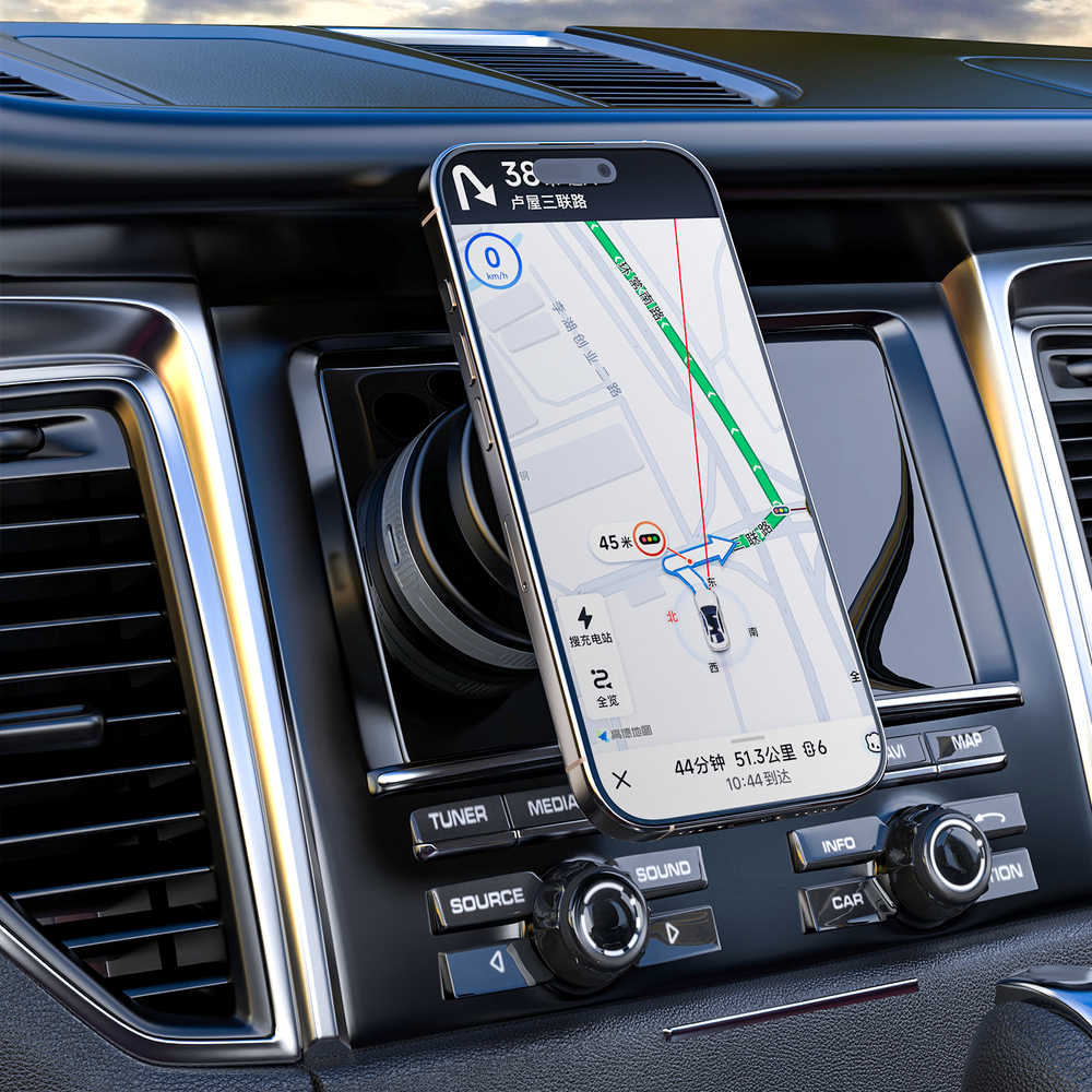 Dudao F24MAX auto turētājs ar 15W bezvadu lādētāju, MagSafe saderīgs, ar automātisku piesūcekni – melns (2)