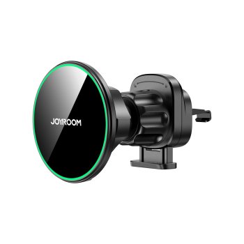 Joyroom JR-ZS412 turētājs ar Qi2 15W lādētāju, automašīnai, ventilācijas režģim - melns